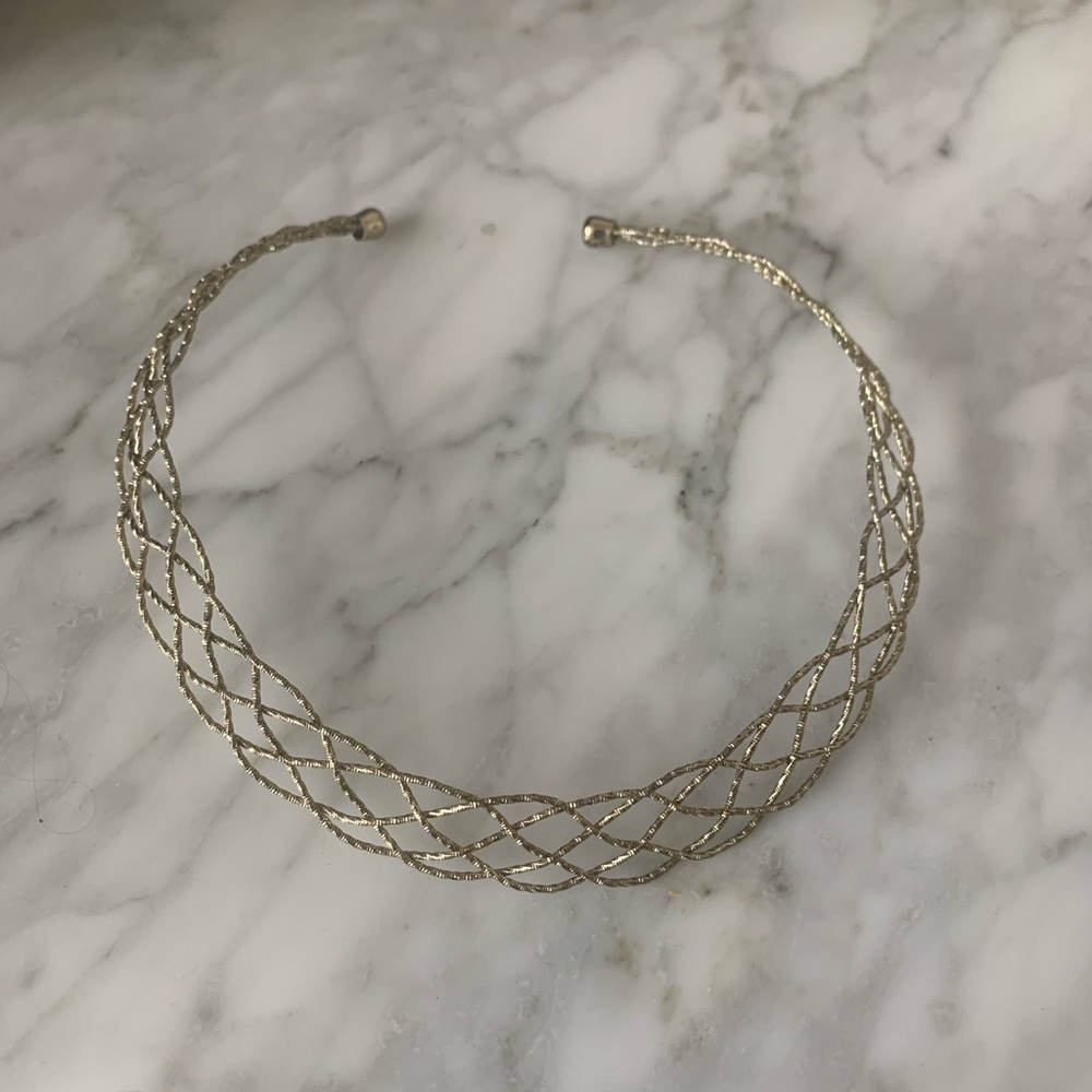Gold plated collar necklace choker